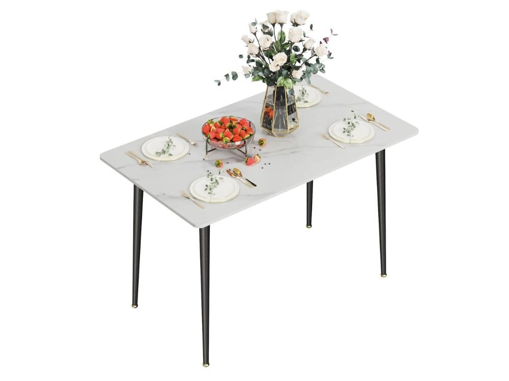 table a manger en ceramique blanche