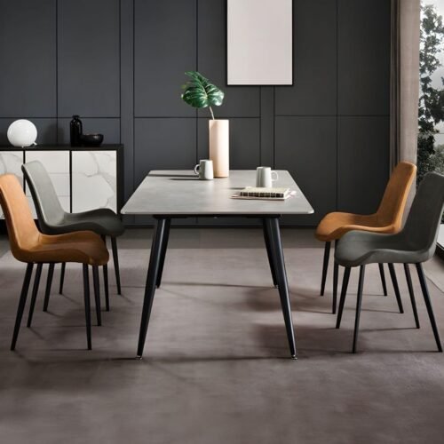 table rectangulaire et chaises style contemporain