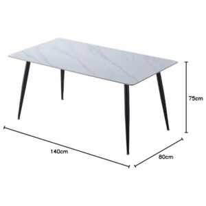 table salle a manger ceramique blanche elegante cahe home