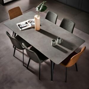 table en ceramique grise 4 personnes