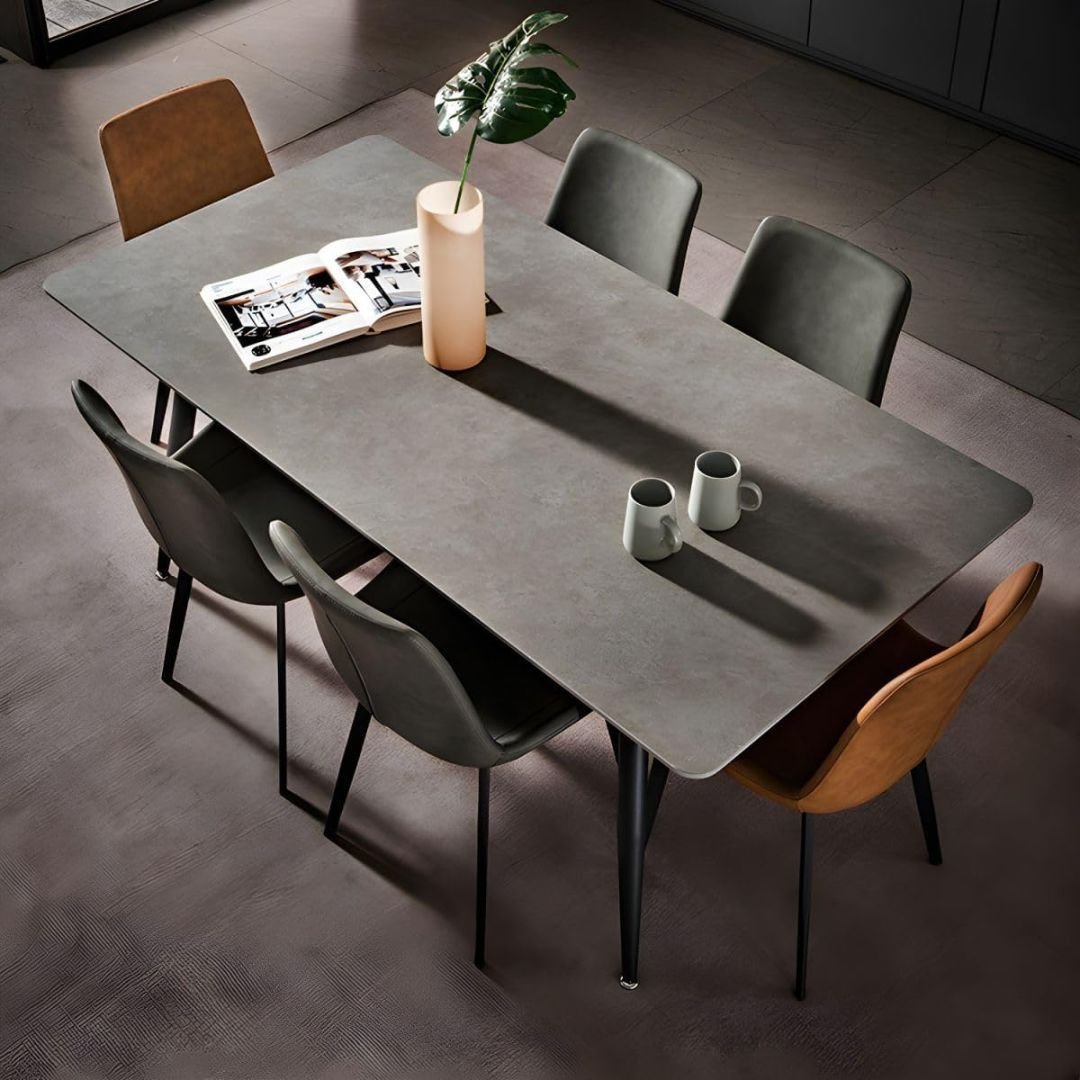 table en ceramique grise 4 personnes