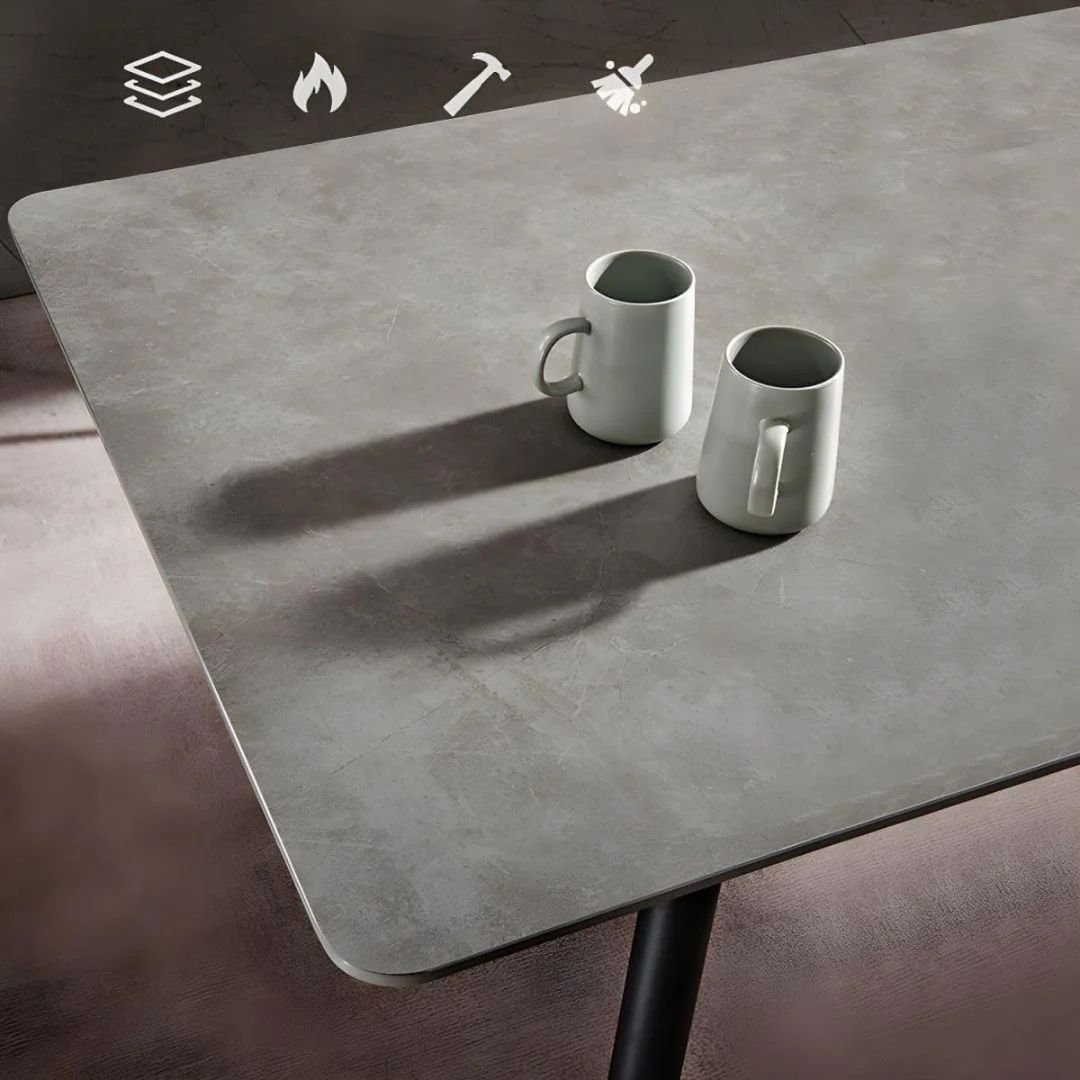 table en ceramique grise haute de gamme