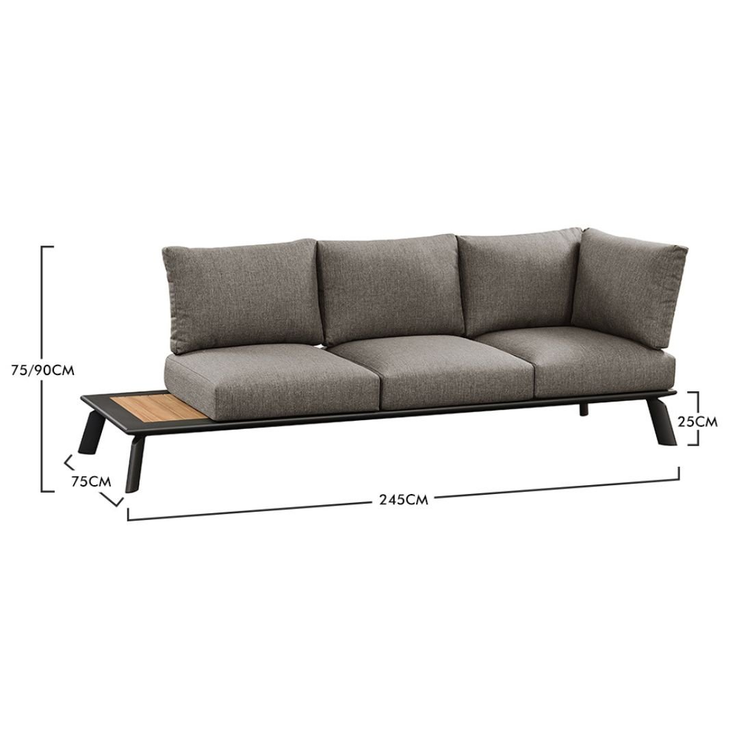 table basse jardin aluminium teck
